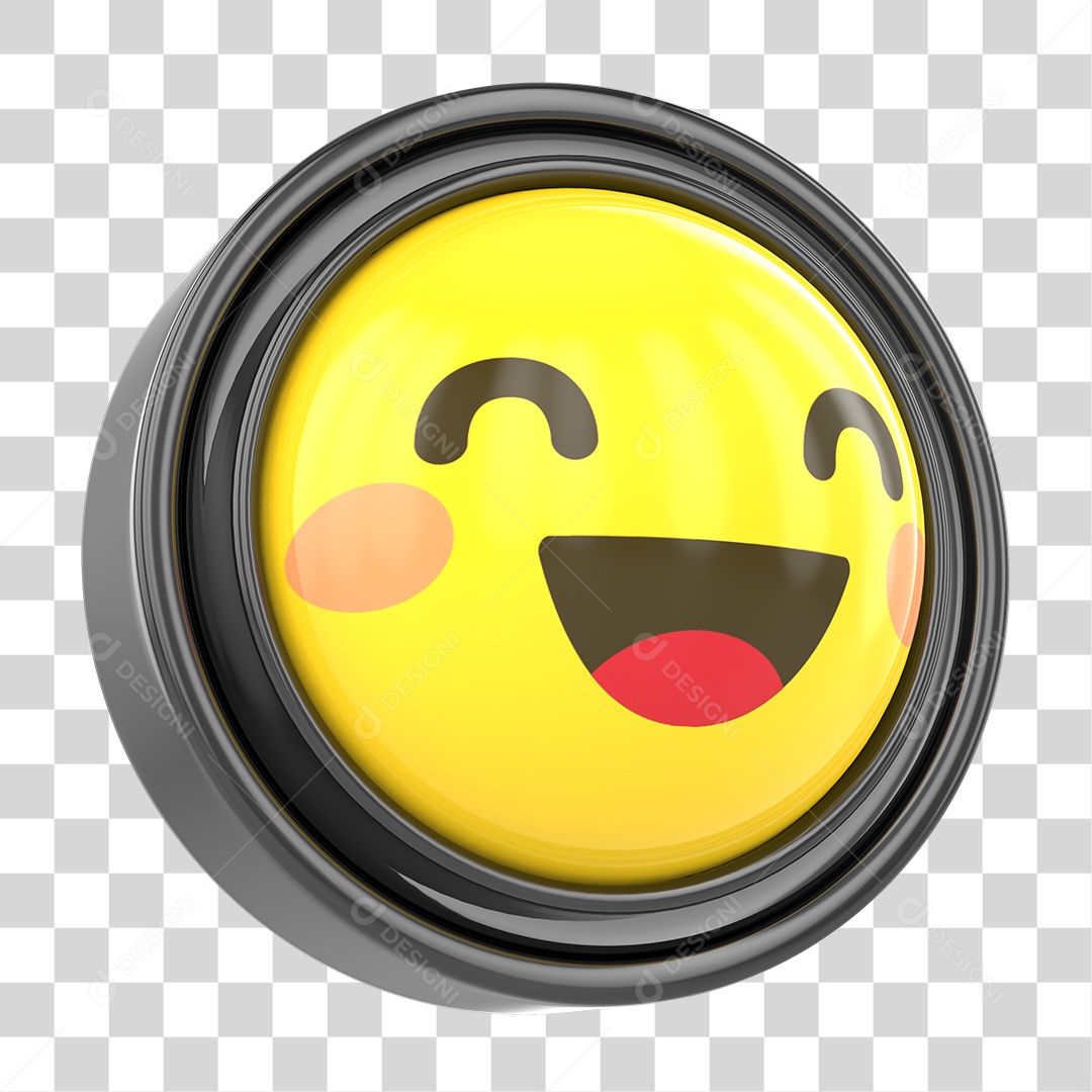 Elemento 3D Emoji com Carinha Feliz Para Composição PNG Transparente