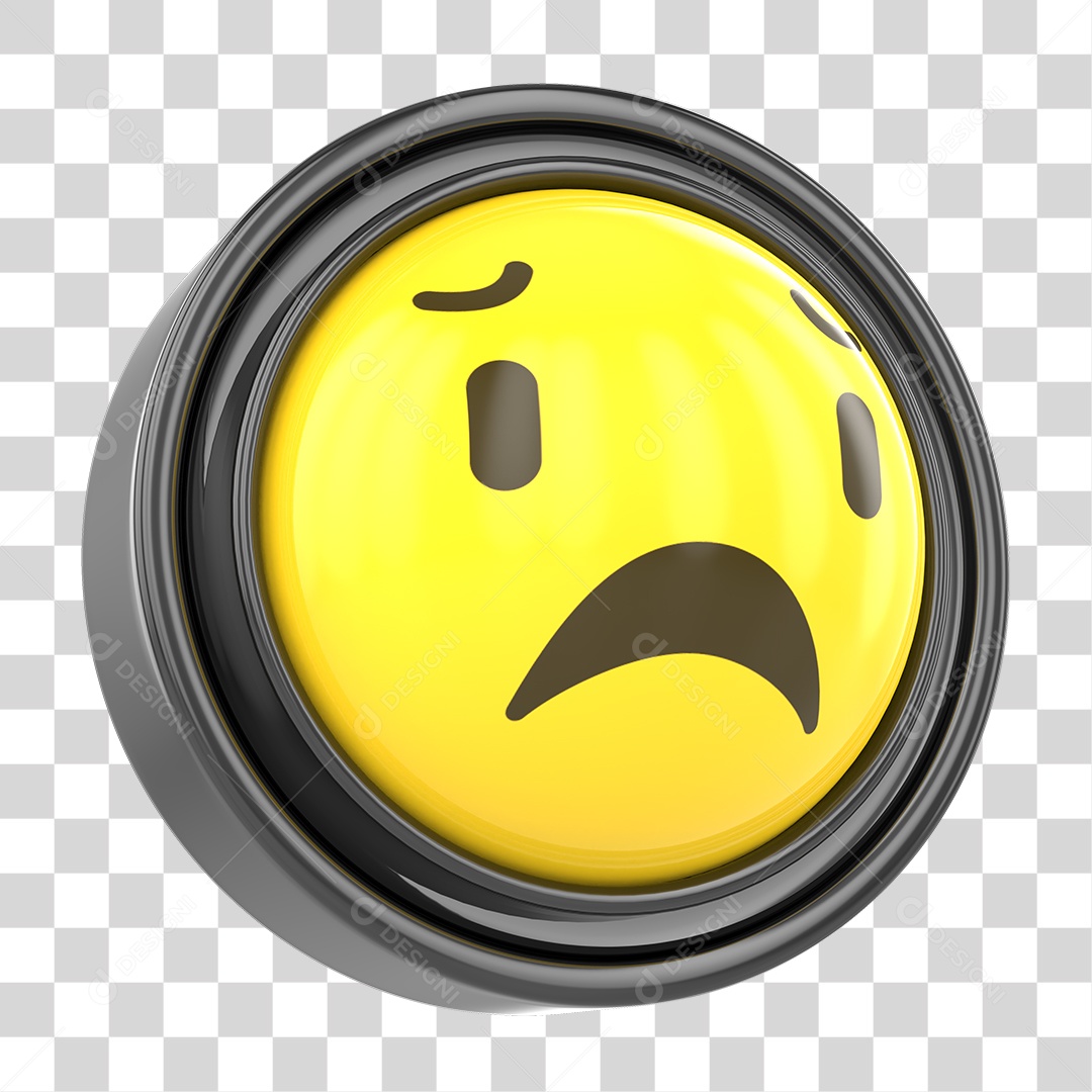 Elemento 3D Emoji com Carinha Triste Para Composição PNG Transparente