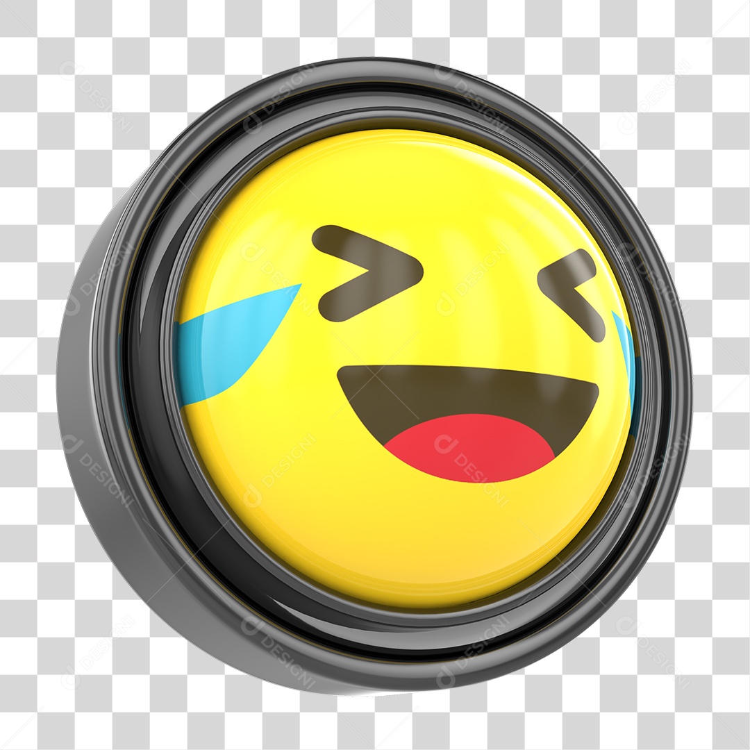 Elemento 3D Emoji com Carinha Sorrindo Para Composição PNG Transparente