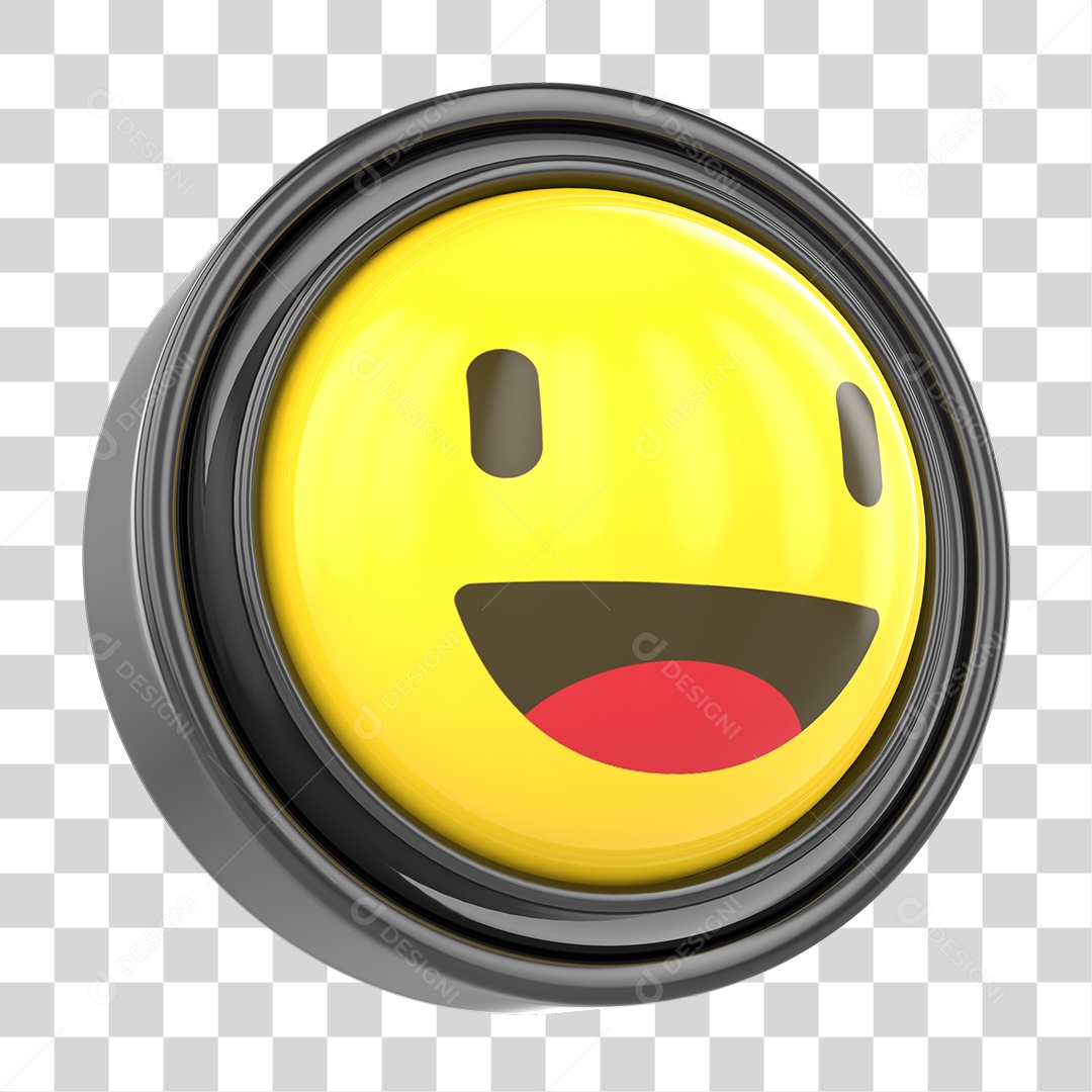 Elemento 3D Emoji com Carinha Alegre Para Composição PNG Transparente