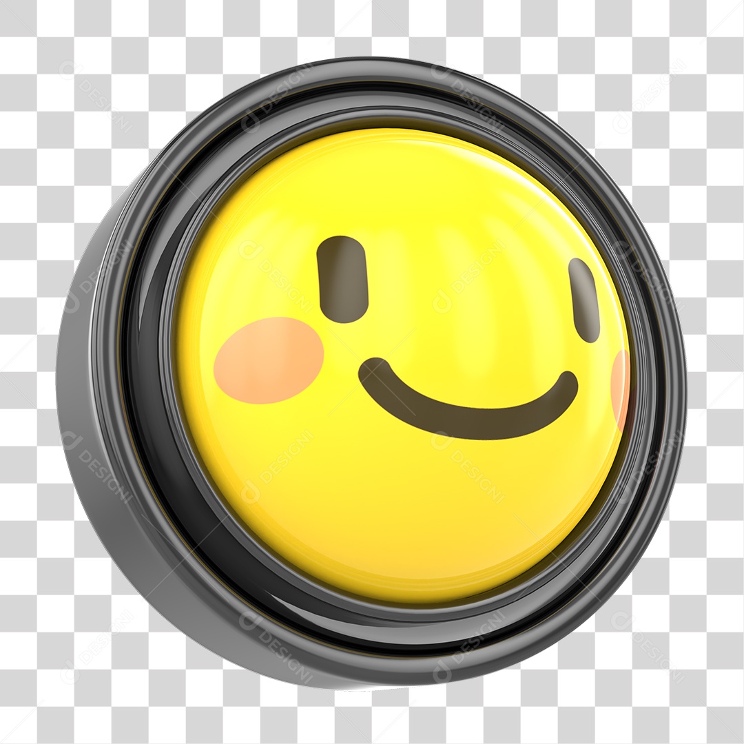 Elemento 3D Emoji com Carinha Alegre Para Composição PNG Transparente