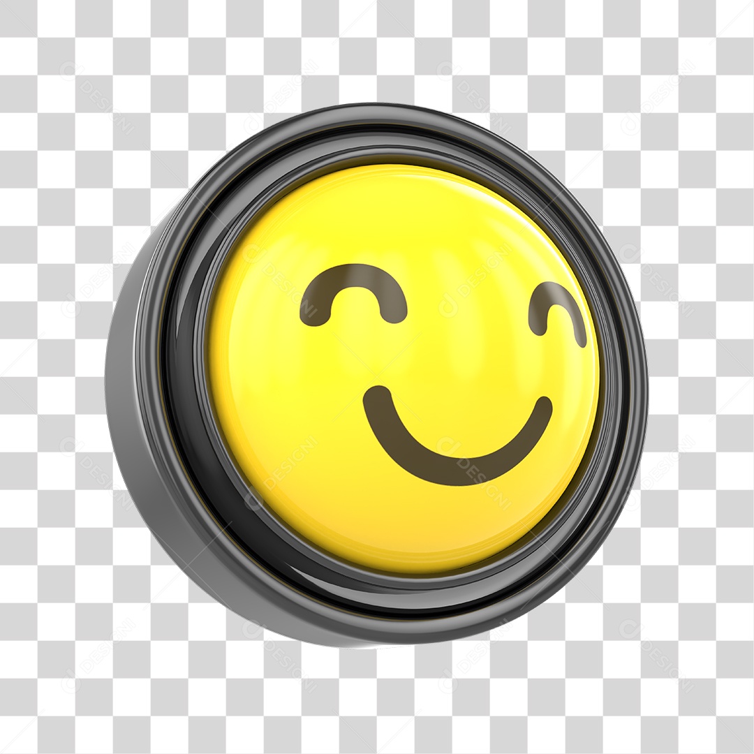 Elemento 3D Emoji com Carinha Feliz Para Composição PNG Transparente