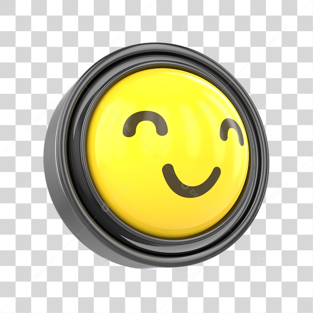 Elemento 3D Emoji com Carinha Alegre Para Composição PNG Transparente