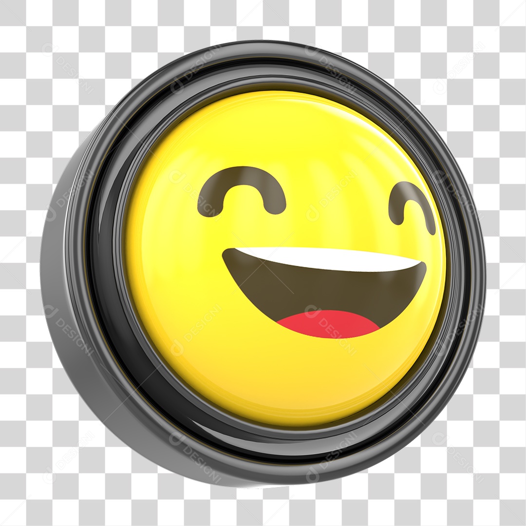 Elemento 3D Emoji com Carinha Alegre Para Composição PNG Transparente