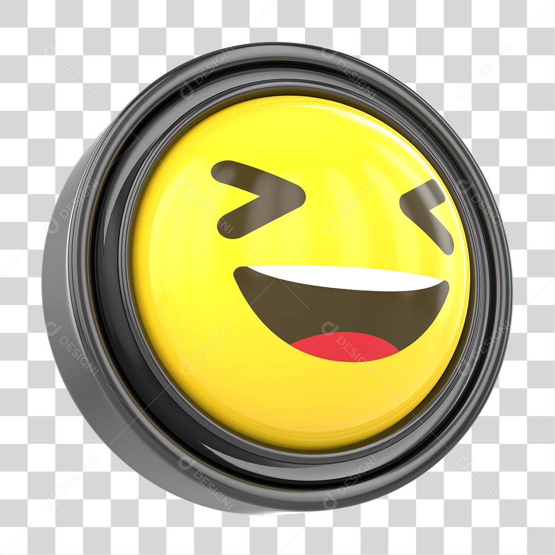 Elemento 3D Emoji com Carinha Alegre Para Composição PNG Transparente