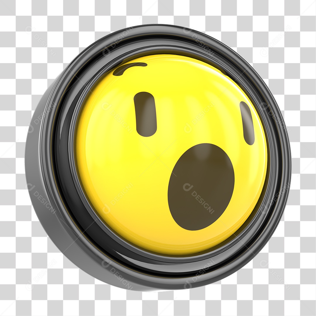 Elemento 3D Emoji com Carinha Surpreso Para Composição PNG Transparente