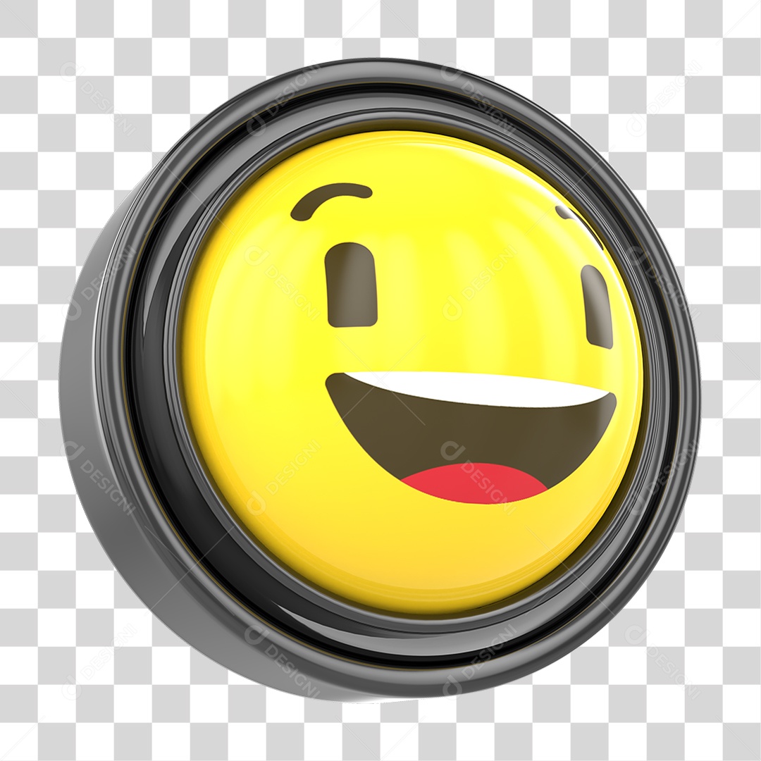 Elemento 3D Emoji com Carinha Alegre Para Composição PNG Transparente