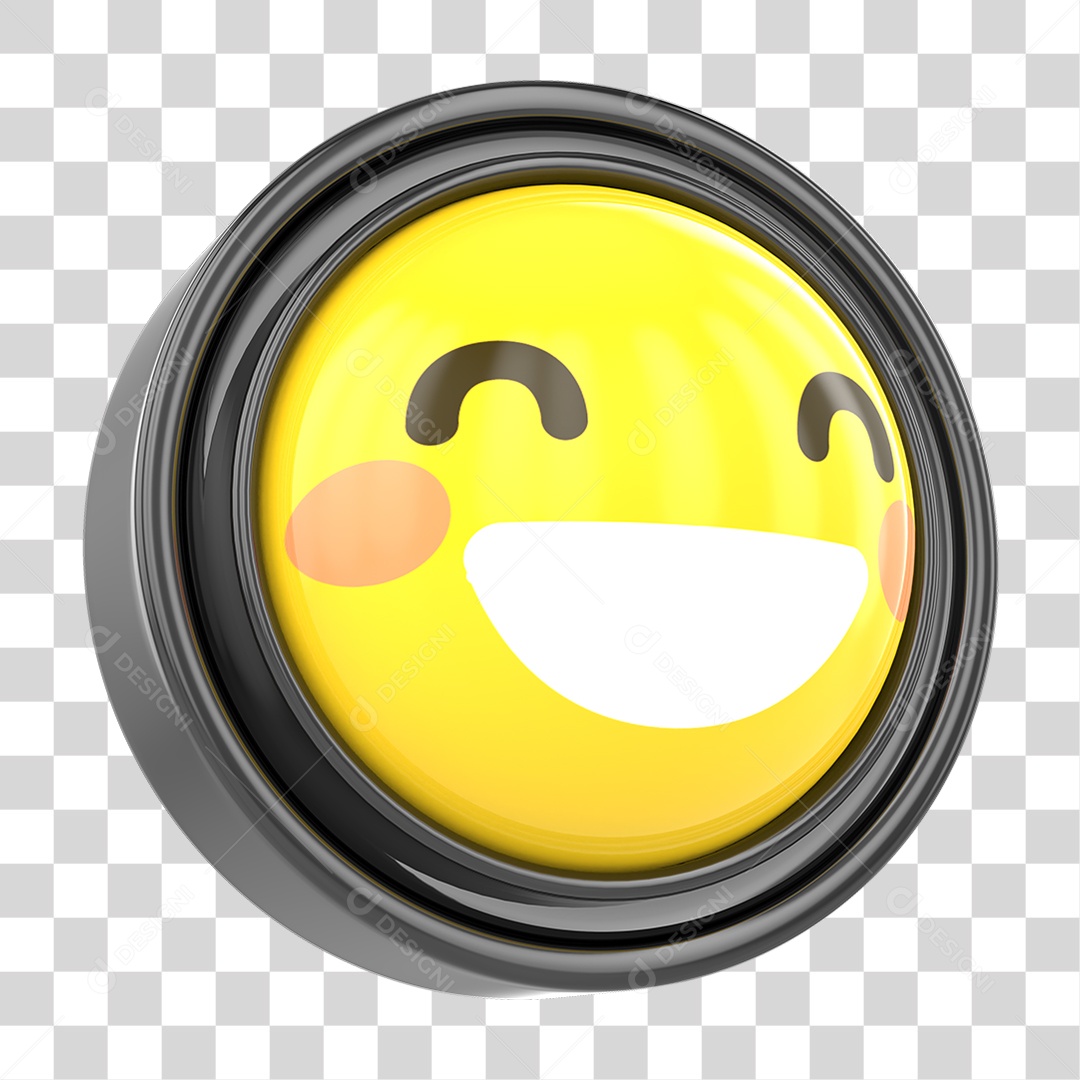 Elemento 3D Emoji com Carinha Alegre Para Composição PNG Transparente