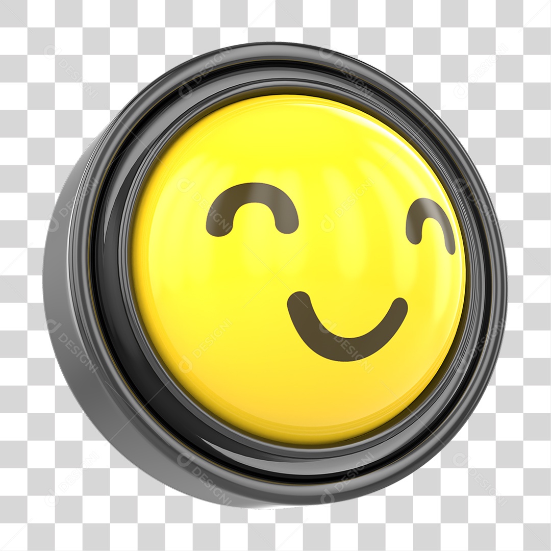 Elemento 3D Emoji com Carinha Feliz Para Composição PNG Transparente