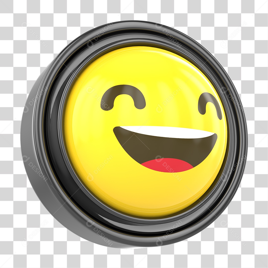 Elemento 3D Emoji com Carinha Alegre Para Composição PNG Transparente