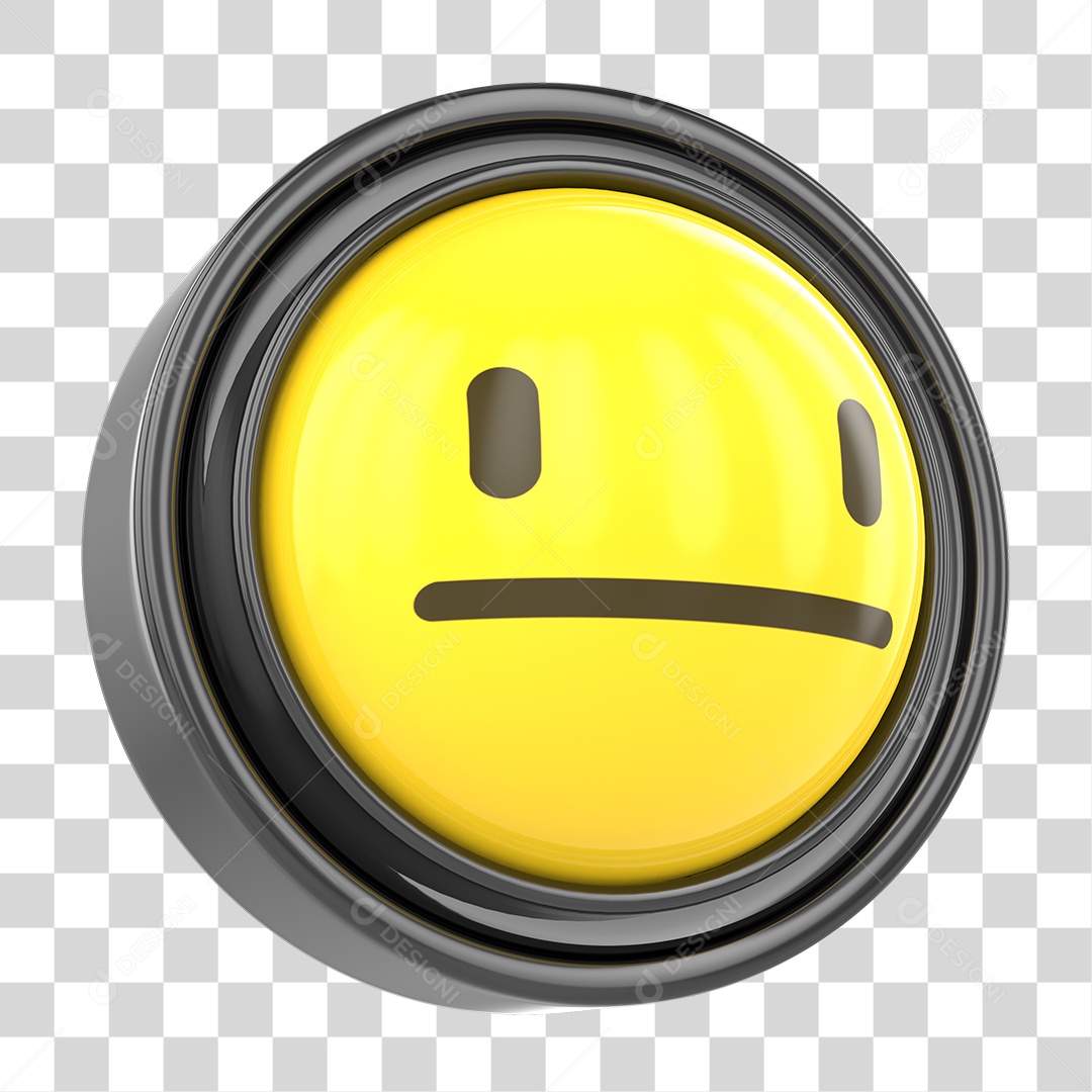 Elemento 3D Emoji com Carinha Pensativa Para Composição PNG Transparente