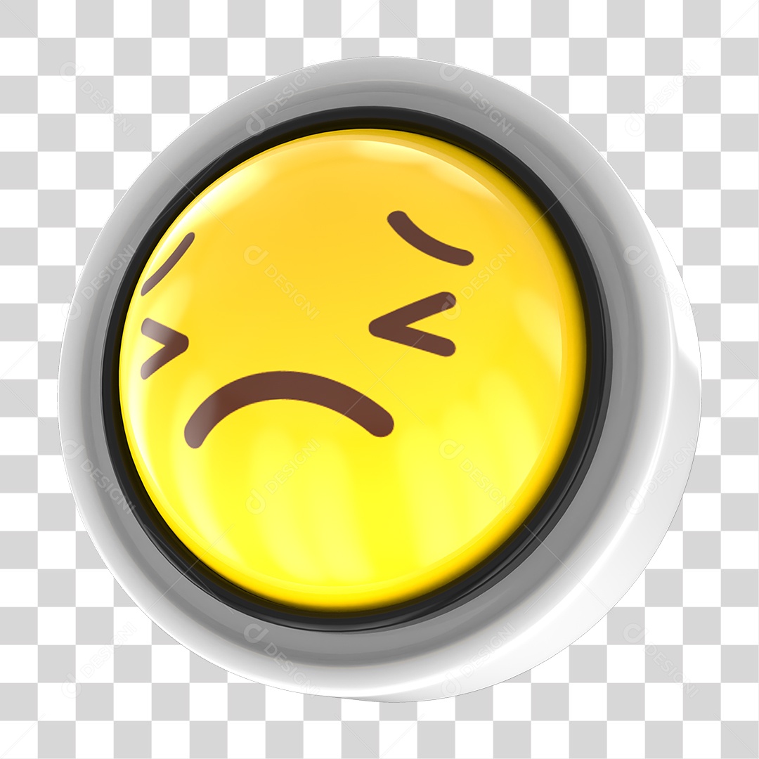 Elemento 3D Emoji com Carinha Triste Para Composição PNG Transparente