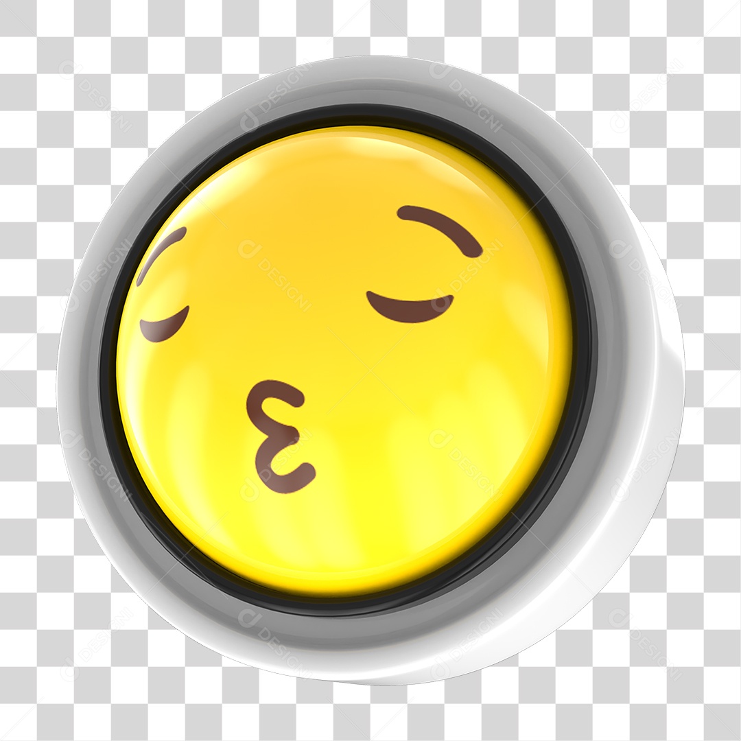 Elemento 3D Emoji com Carinha Tranquila Para Composição PNG Transparente