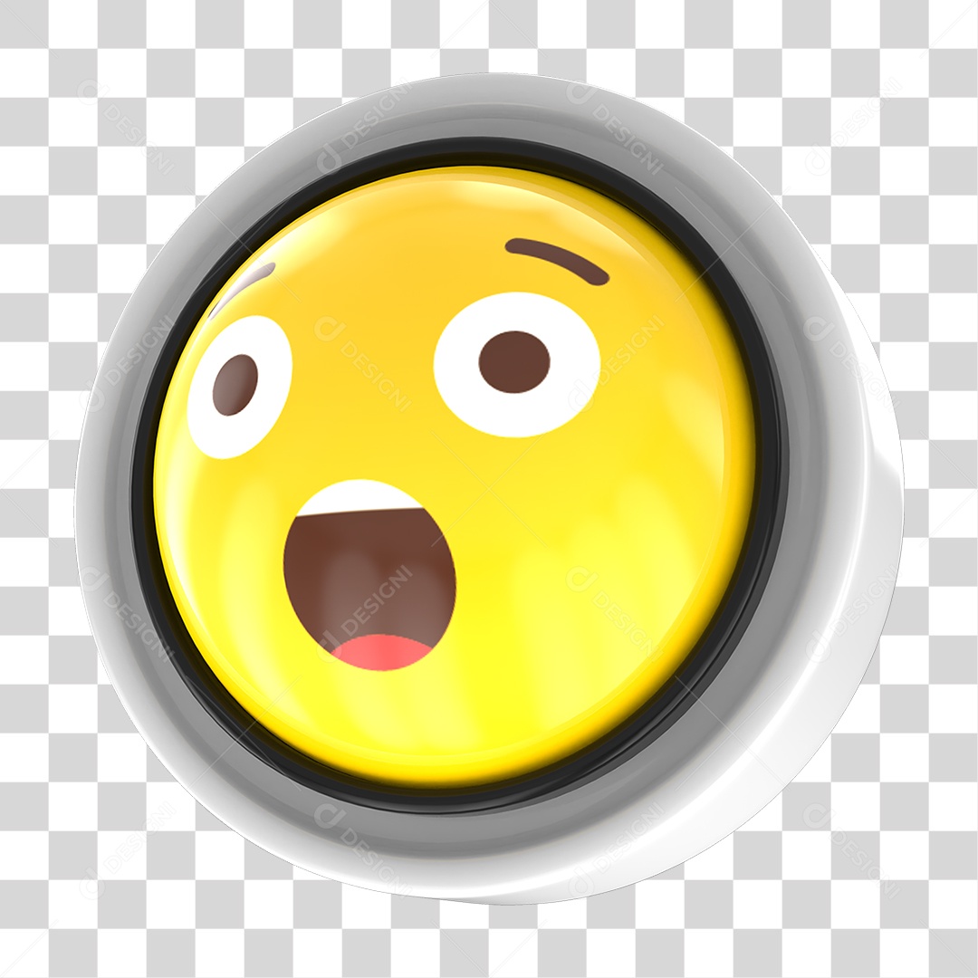 Elemento 3D Emoji com Carinha Surpreso Para Composição PNG Transparente