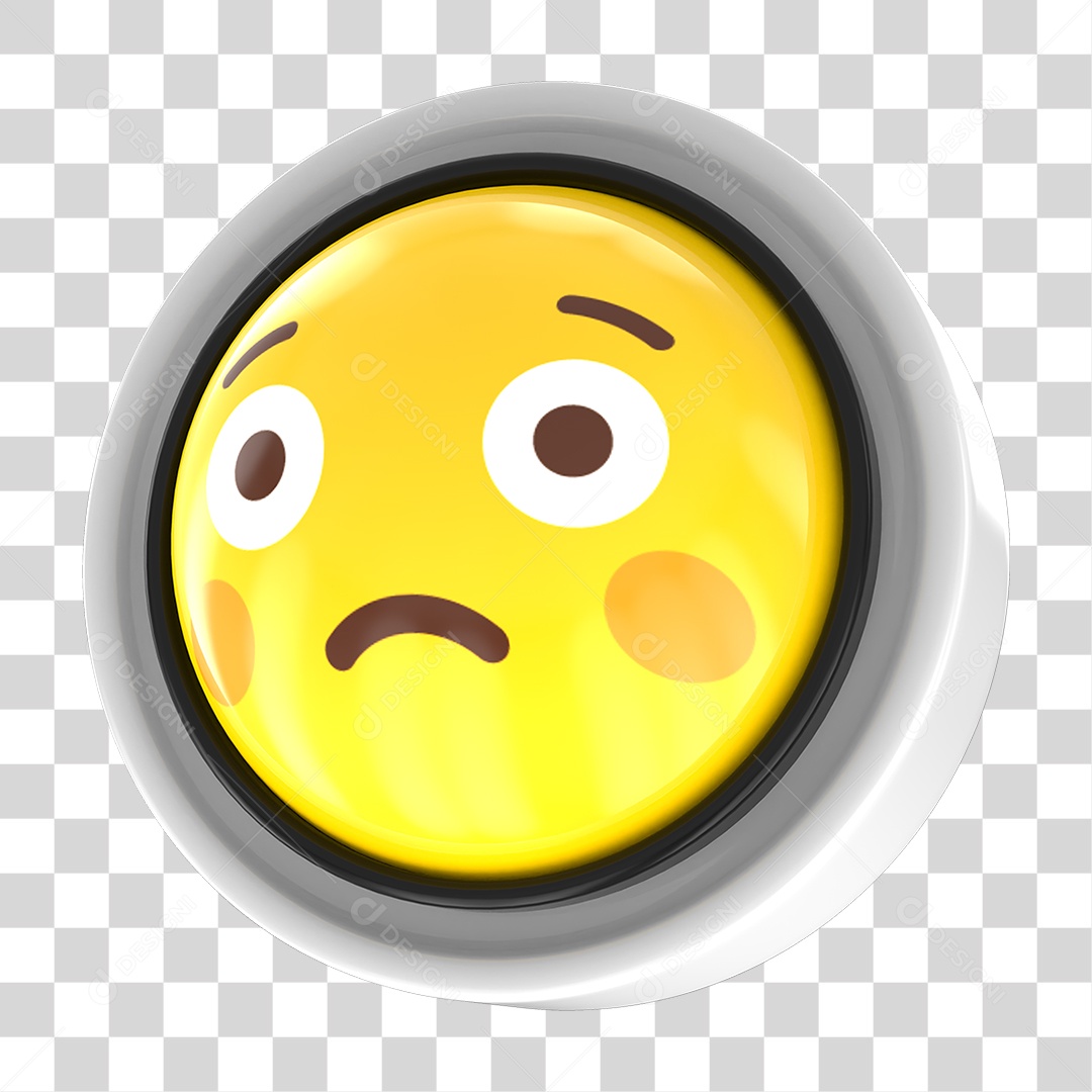 Elemento 3D Emoji com Carinha Triste Para Composição PNG Transparente