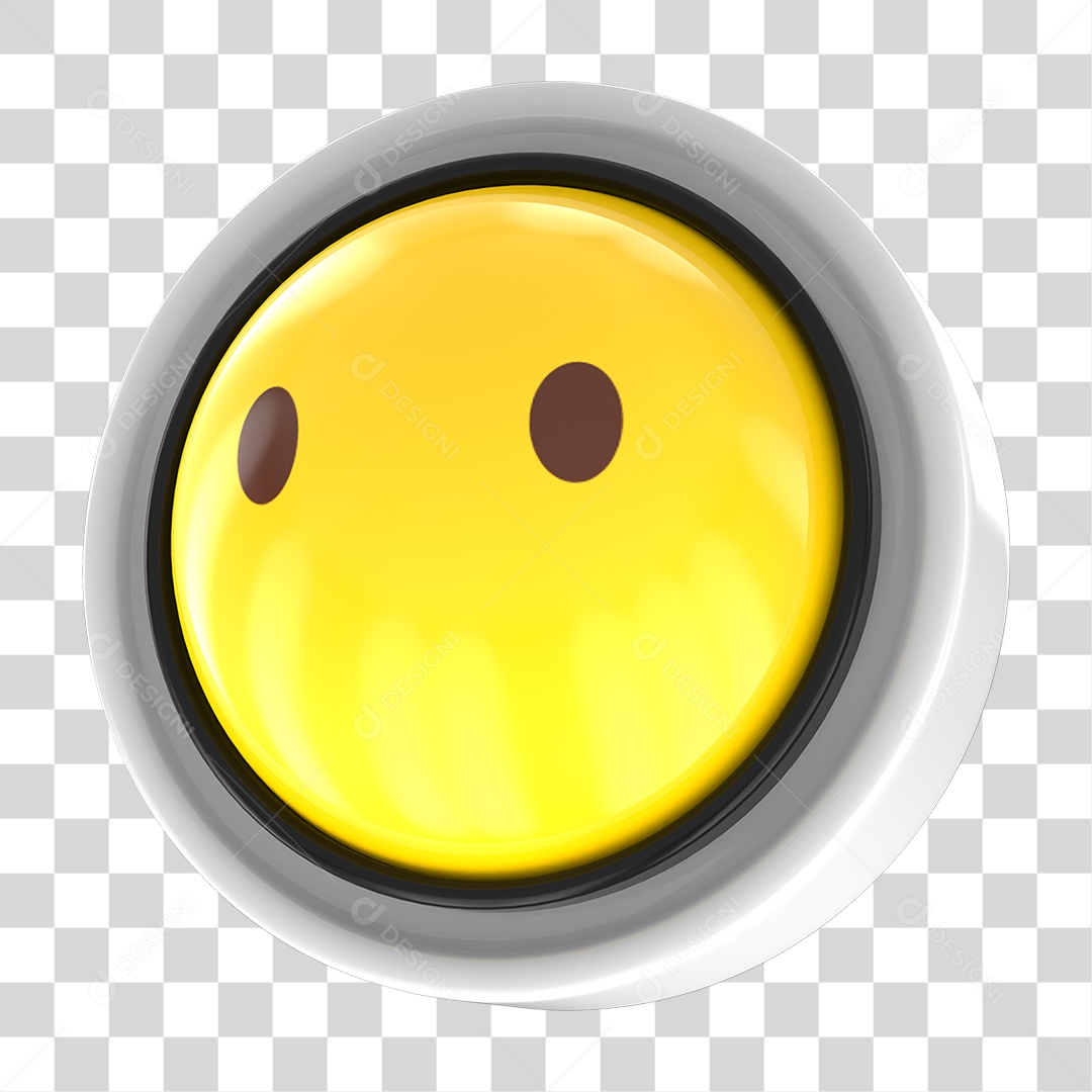 Elemento 3D Emoji com Carinha Sem Boca Para Composição PNG Transparente