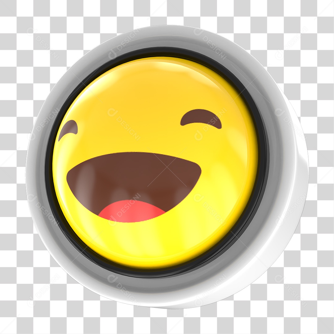 Elemento 3D Emoji com Carinha Alegre Para Composição PNG Transparente