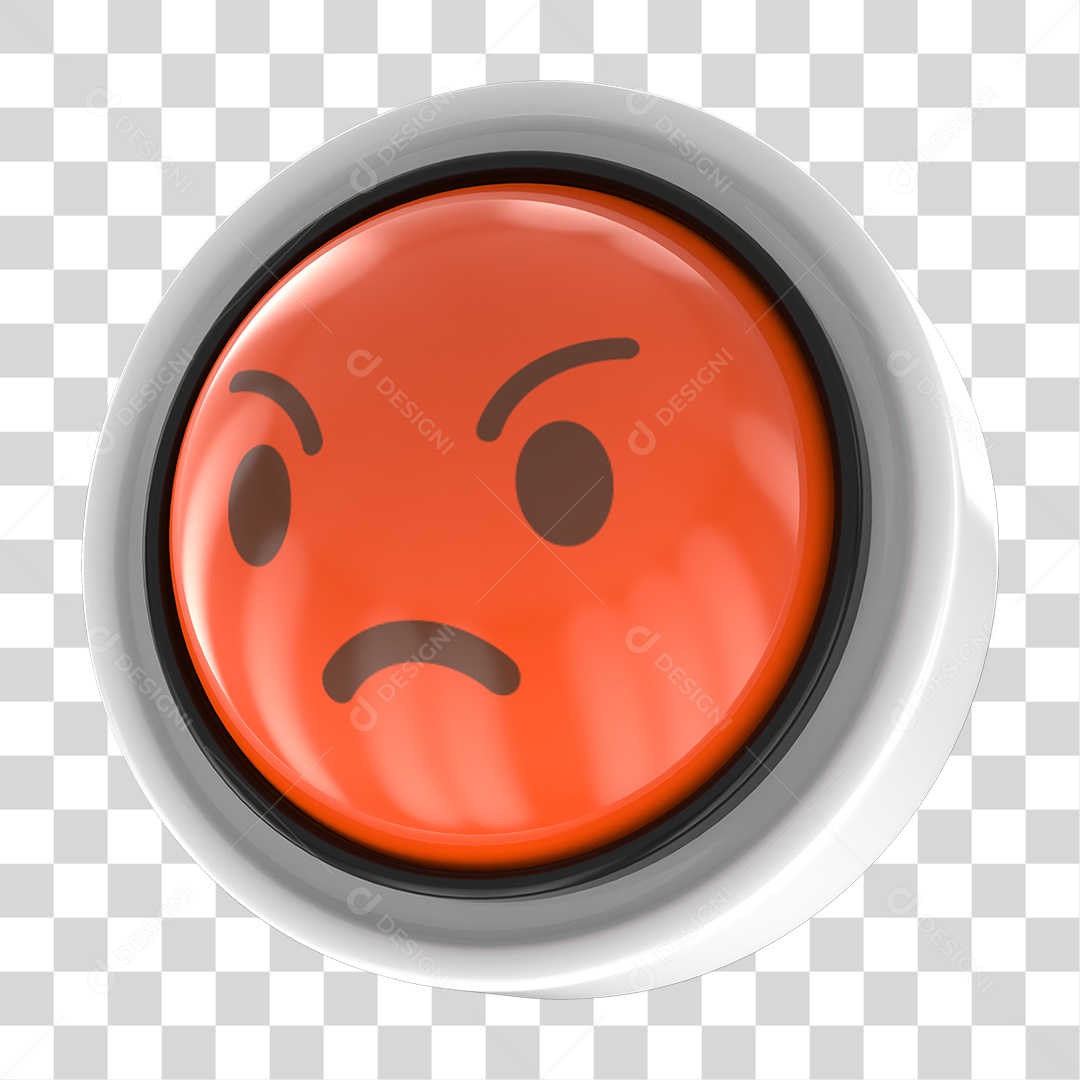 Elemento 3D Emoji com Carinha Raivosa Para Composição PNG Transparente