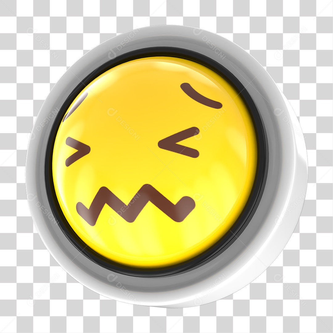 Elemento 3D Emoji com Carinha de Nojo Para Composição PNG Transparente