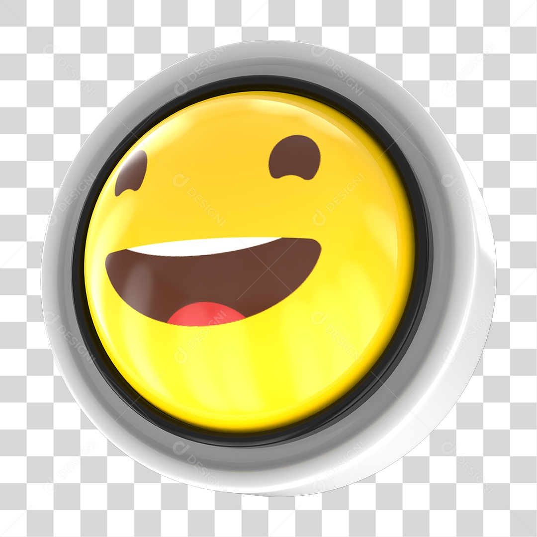 Elemento 3D Emoji com Carinha Alegre Para Composição PNG Transparente