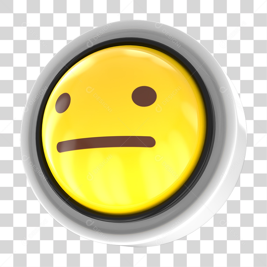 Elemento 3D Emoji com Carinha Sem Reação Para Composição PNG Transparente