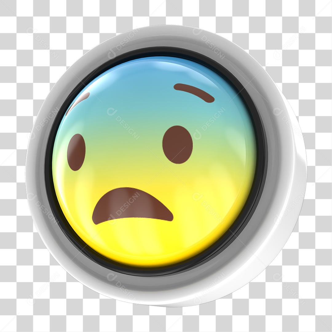 Elemento 3D Emoji com Carinha Surpresa Para Composição PNG Transparente