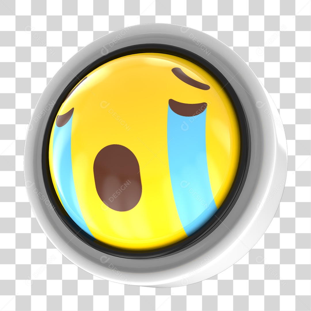 Elemento 3D Emoji com Carinha Chorando Para Composição PNG Transparente