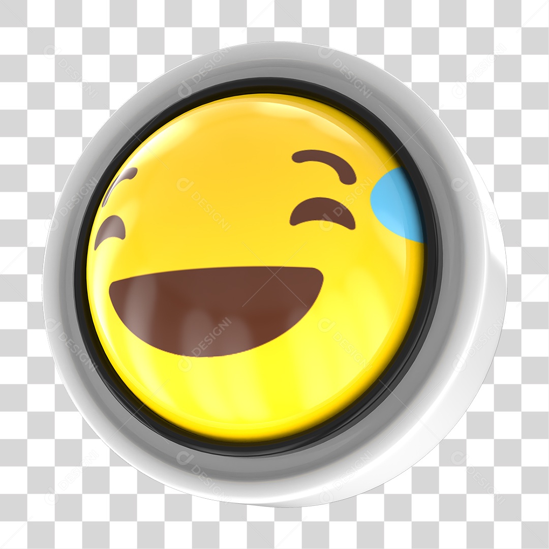 Elemento 3D Emoji com Carinha Sorrindo Para Composição PNG Transparente