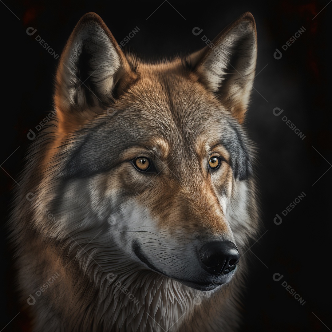 Vida selvagem, um lobo em seu habitat. retrato.