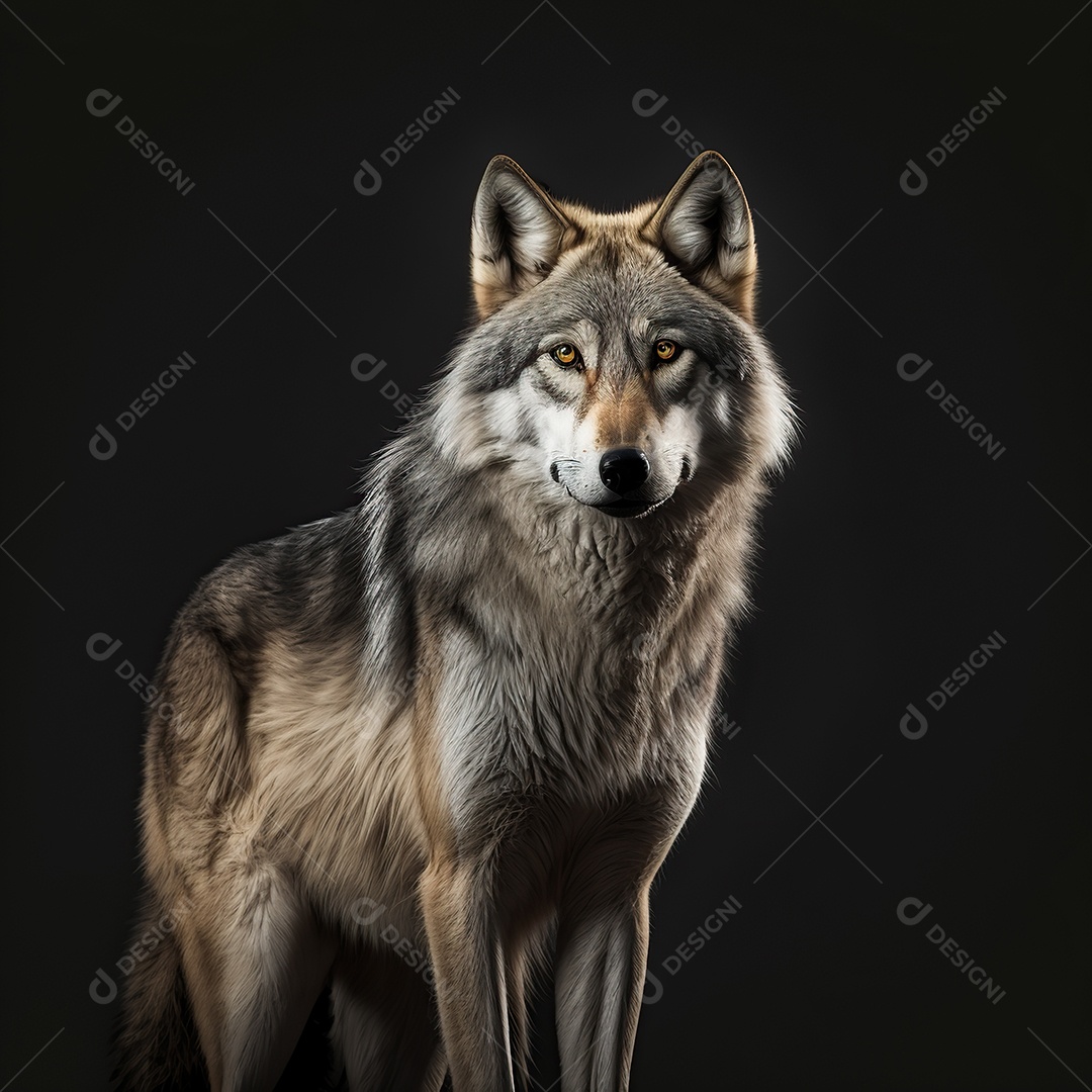 Vida selvagem, um lobo em seu habitat. retrato.