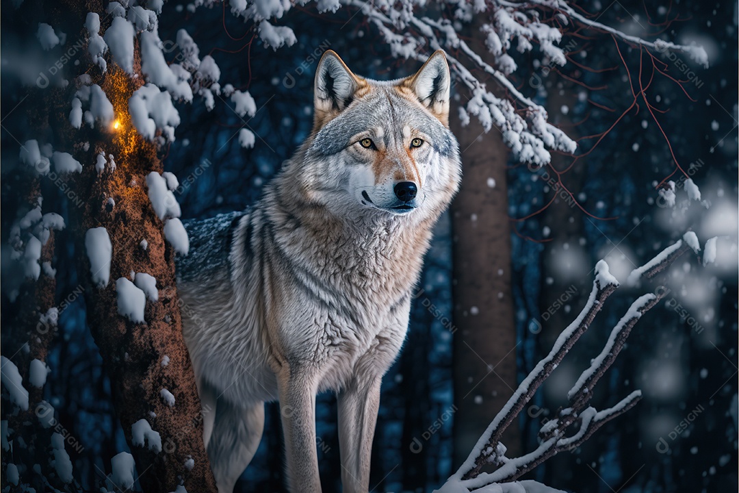 Vida selvagem, um lobo em seu habitat. retrato.