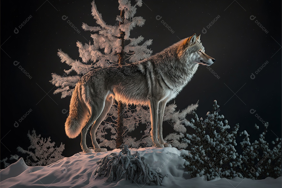 Vida selvagem, um lobo em seu habitat. retrato.