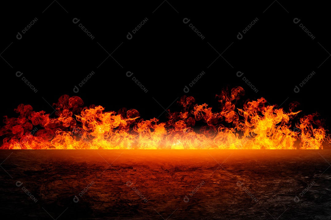 Palco em chamas ardentes