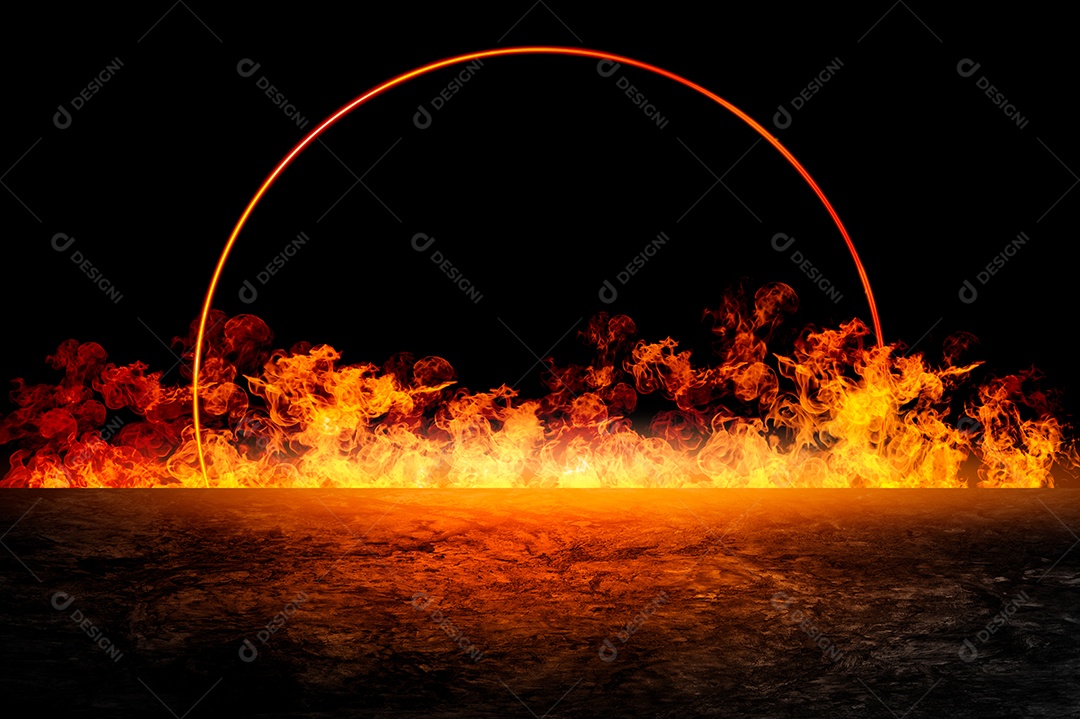 Palco em chamas ardentes