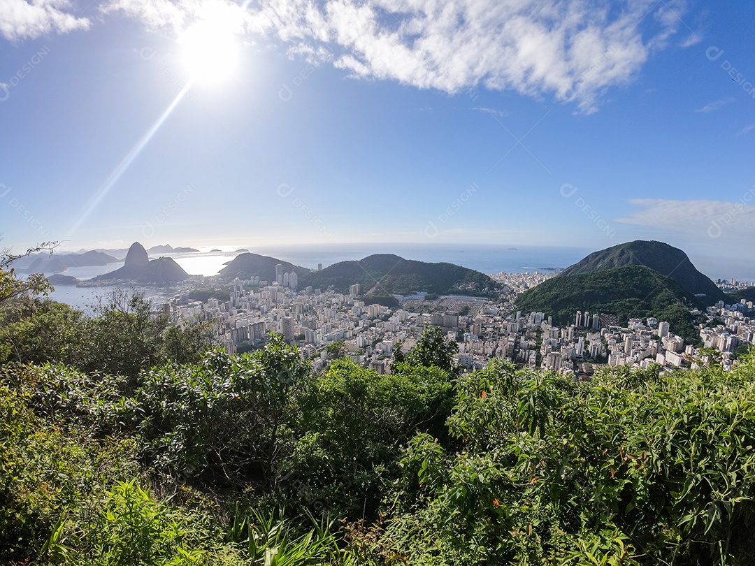 Vista do mirante dona marta no Rio de Janeiro.