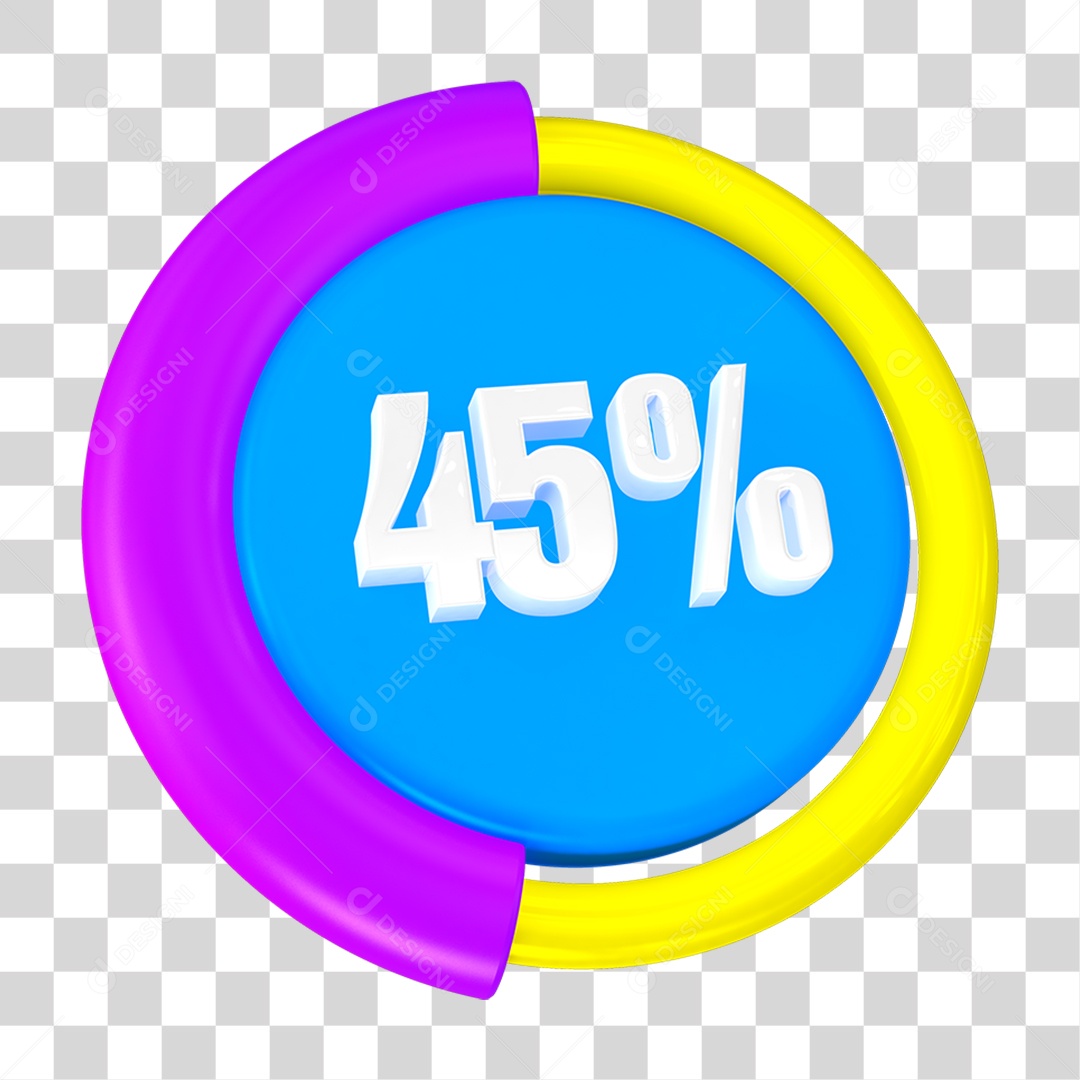 Progresso Porcentagem 45% PNG Transparente
