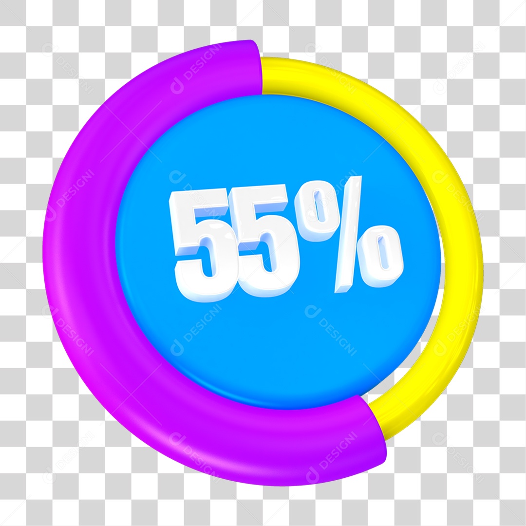 Progresso Porcentagem 55% PNG Transparente