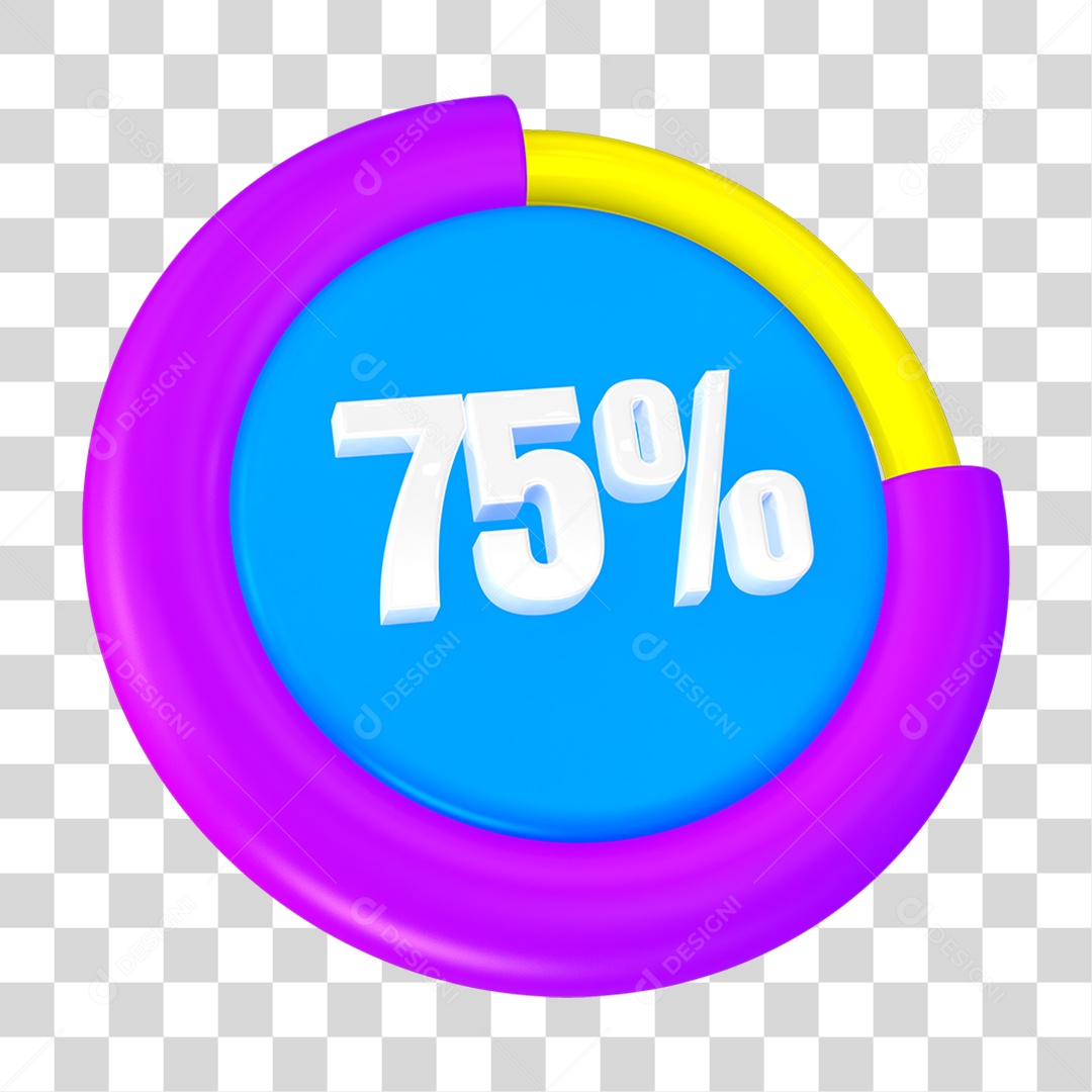 Progresso Porcentagem 75% PNG Transparente