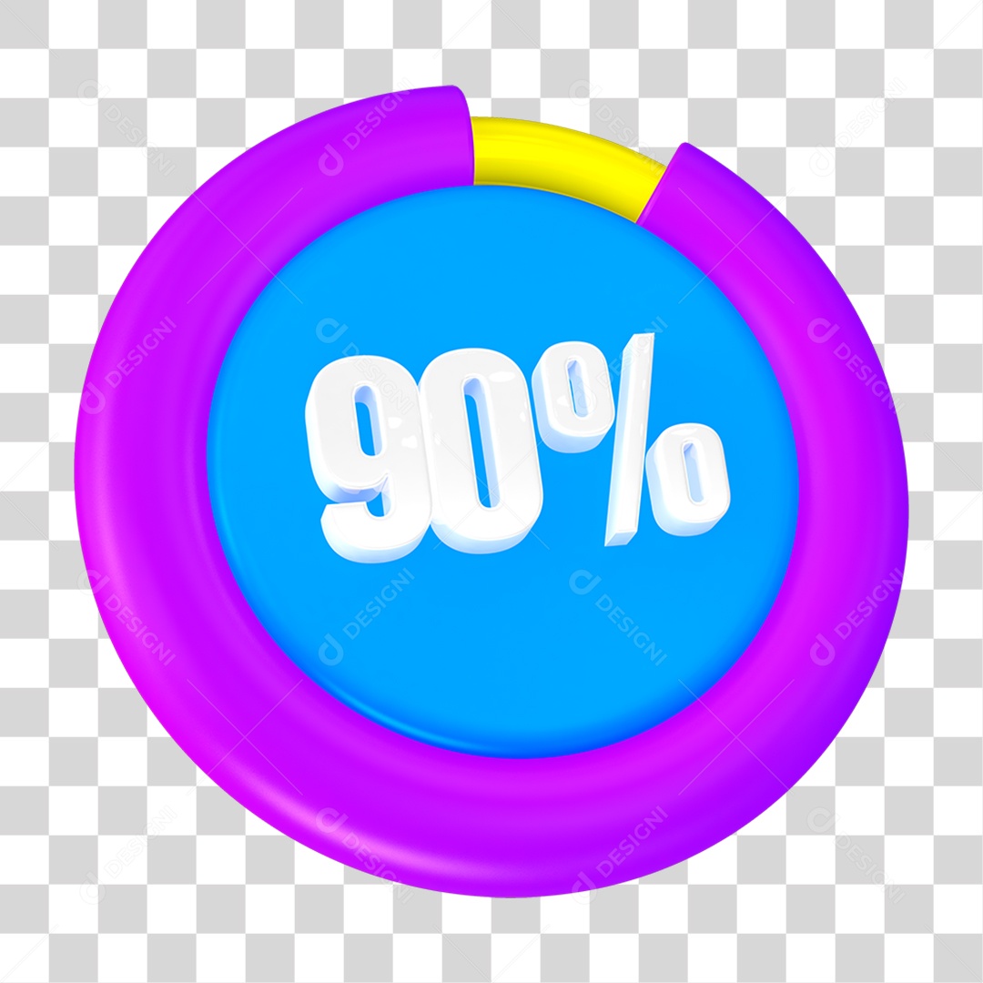 Progresso Porcentagem 90% PNG Transparente