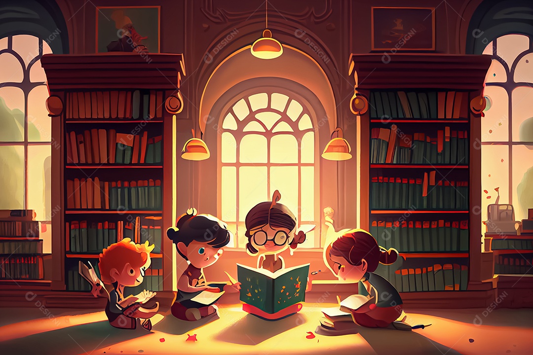 Crianças dos desenhos animados fazendo experimentos pesquisando espécies de plantas na sala de ciências