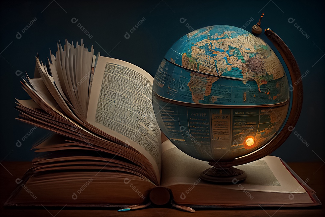 Criança de desenho animado lendo um livro na cama O Dia Mundial do Livro adora ler