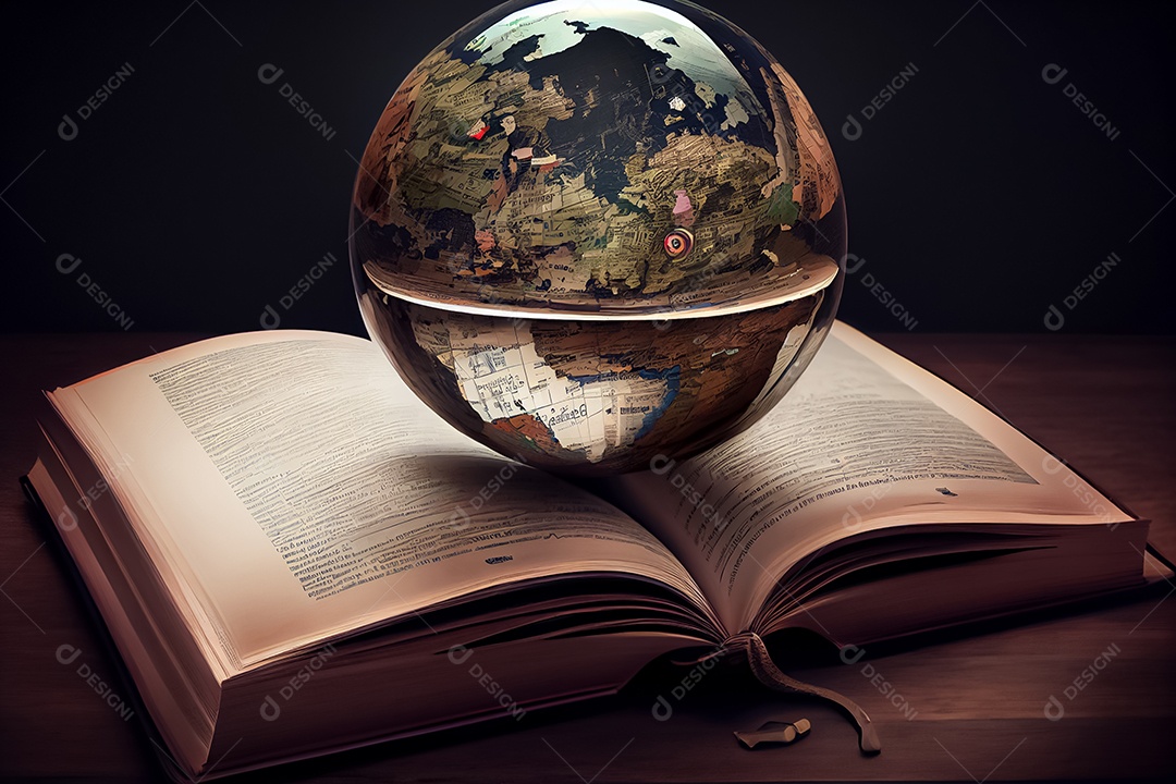 Criança de desenho animado lendo um livro na cama O Dia Mundial do Livro adora ler