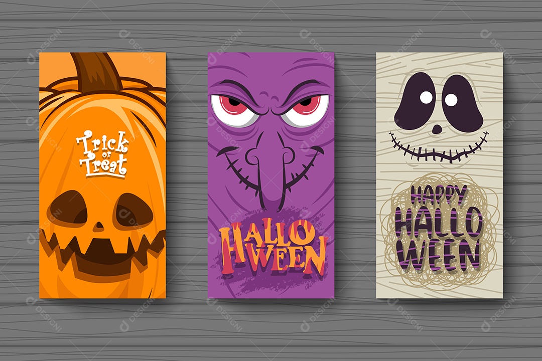 Banner Feliz Dia das Bruxas Doçura ou Travessura Ilustração Noite de Halloween Vetor EPS