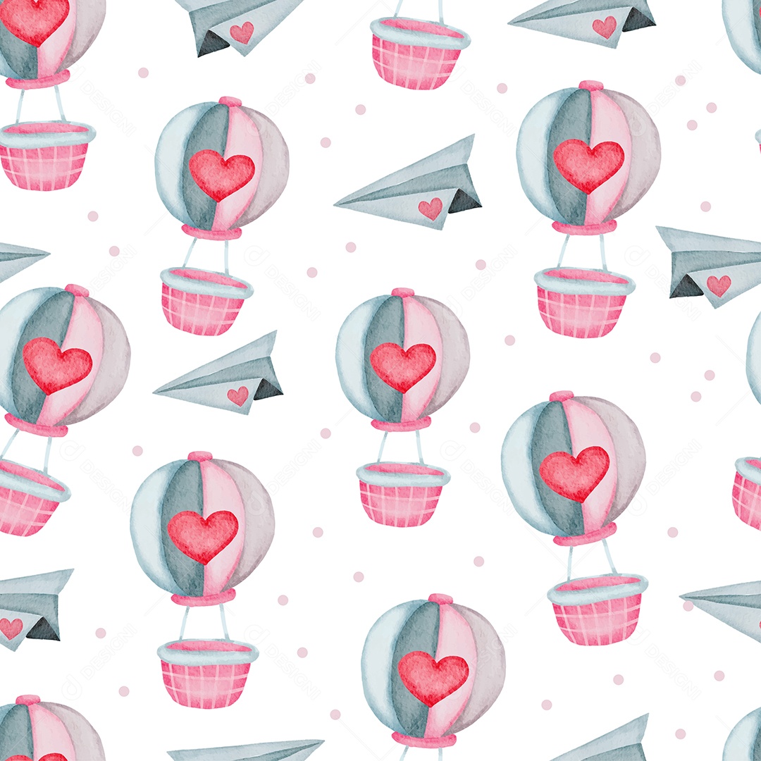 Padrão perfeito dos namorados com bolo, elefante Vetor EPS