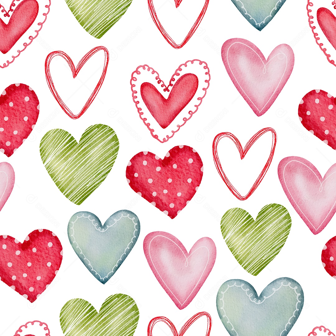 Ilustração de Vários Corações Com Cores Diferentes Vetor EPS