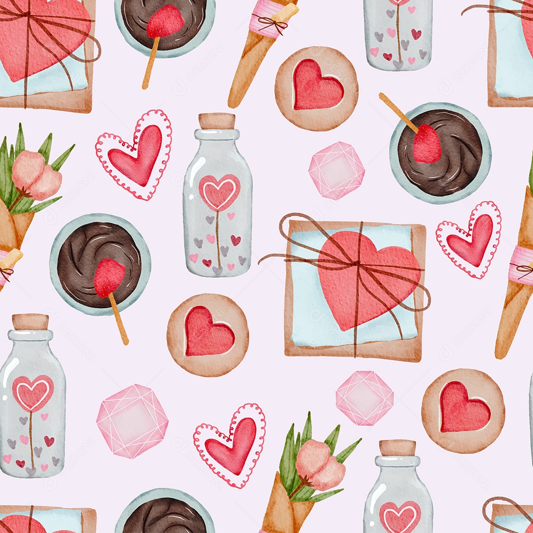 Dia dos Namorados define presentes de elementos, chocolate, flores Vetor EPS