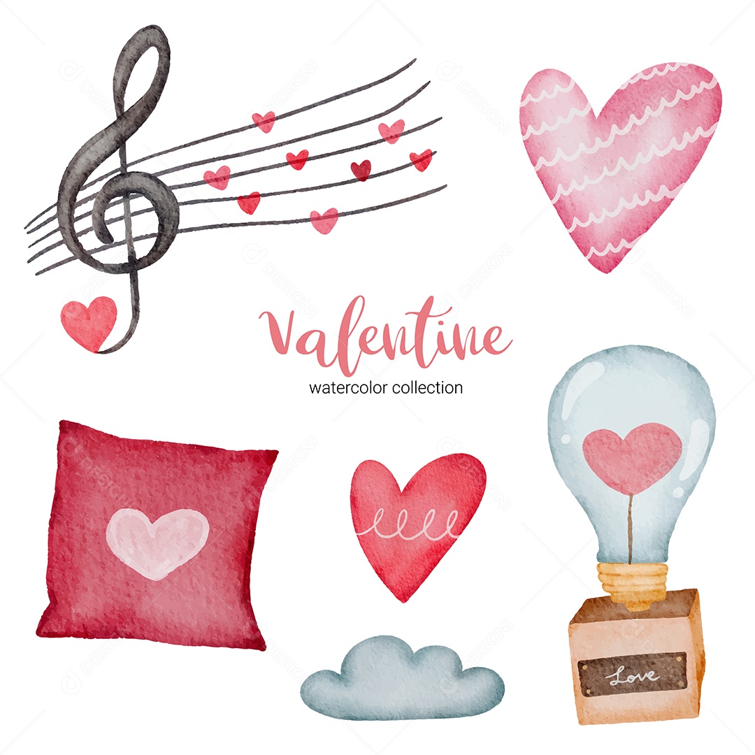 Dia dos Namorados define elementos música, travesseiro, luz Vetor EPS