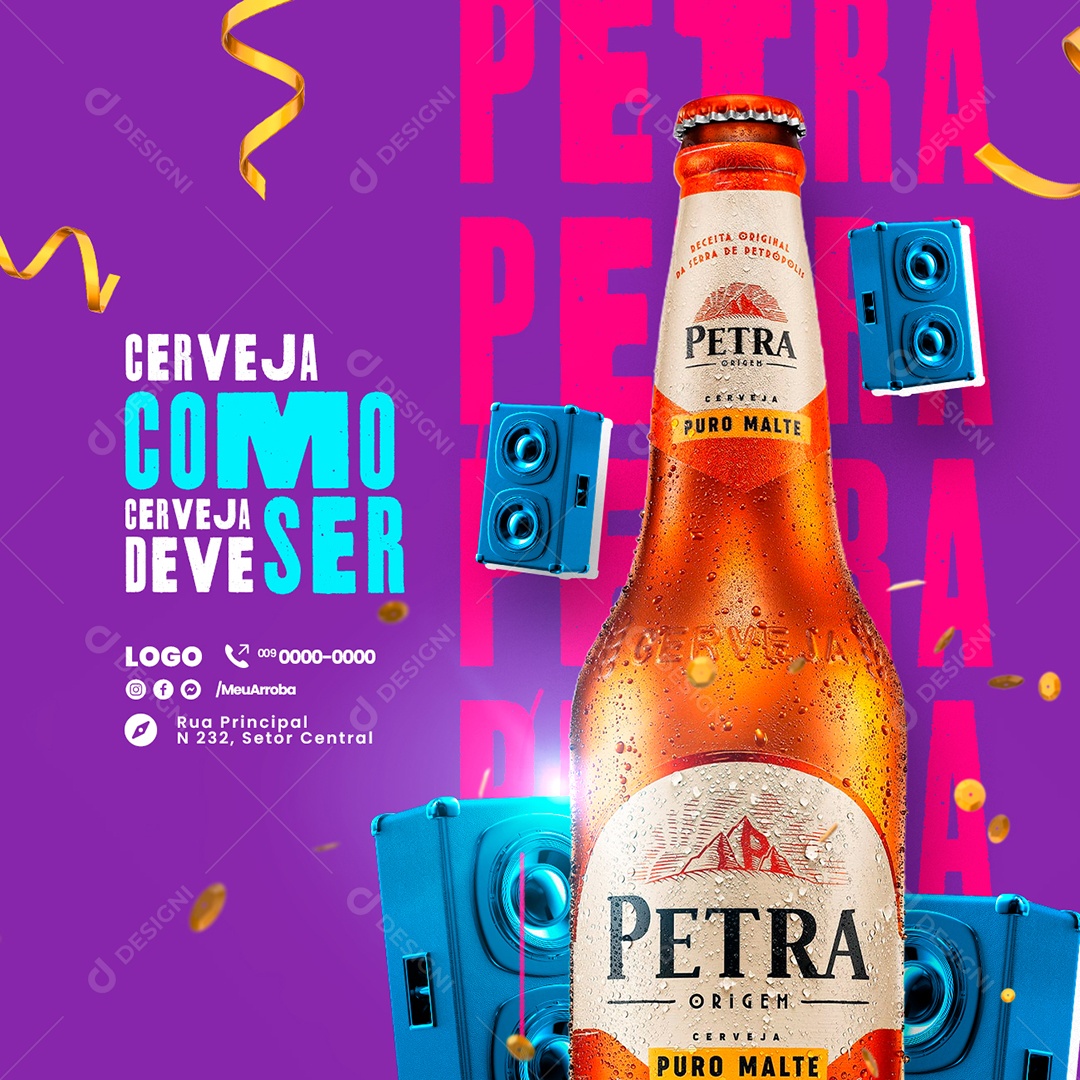 Campanha Publicitária Carnaval Cervejaria Como Cerveja Deve Ser Petra Social Media PSD Editável