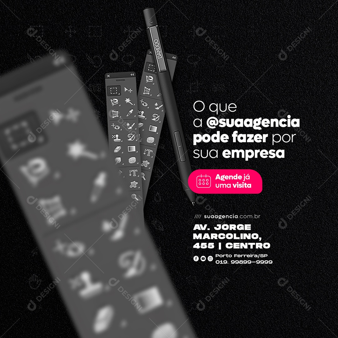 O Que a Agência Pode Fazer por Sua Empresa Marketing Digital Social Media PSD Editável