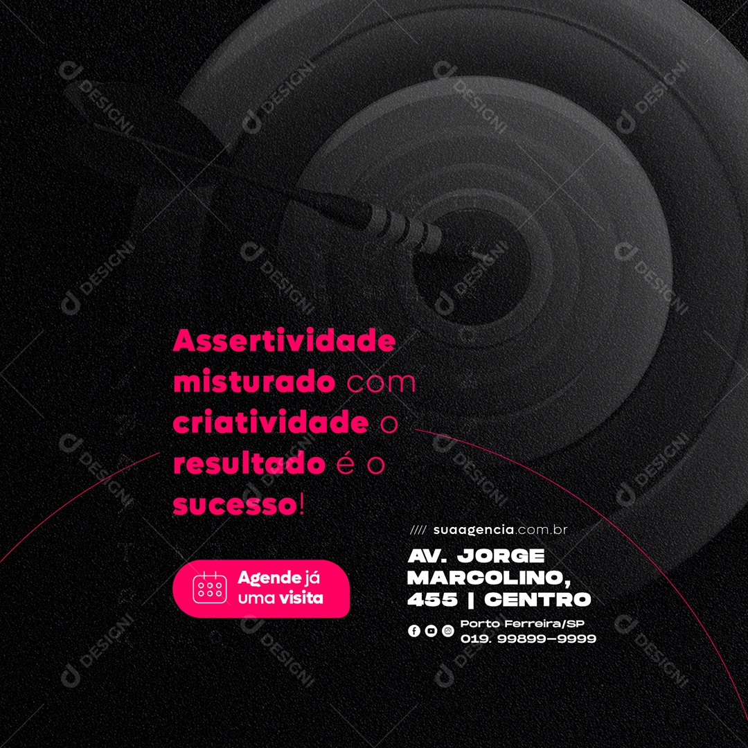 Assertividade Misturado com Criatividade o Resultado é o Sucesso Marketing Digital Social Media PSD Editável